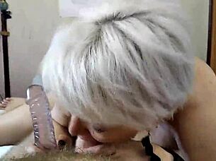 Russian milf Aimee Paradise owns blowjob compilations with deepthroat sucking and cumshots on tits and face