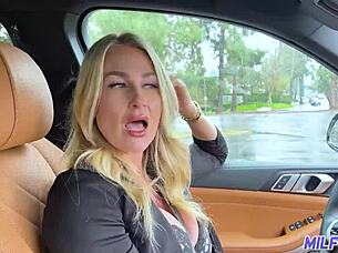 In this steamy encounter, a busty blonde milf gets picked up for deepthroat action and intense big cock pounding. She ends up with clothes ripped and facial cumshot in hardcore style.