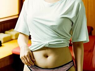 Blindfolded Asian girls enjoy a sensual lingerie massage session with panties play. 😊