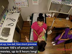 hey, check out angelica cruz, lenna lux, and reina getting hands-on in this nurse fetish scene
