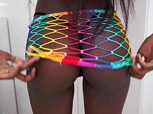 Stunning 19-year-old tall ebony Brazilian beauty Jenny Pretinha with perfect natural tits takes monster cocks for double penetration in all holes. She handles DAP, DVP, ATM, and gaping with exotic flair in heels.