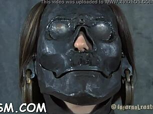 How does shocking prod feel on bound chick's milk cans and shaved twat?