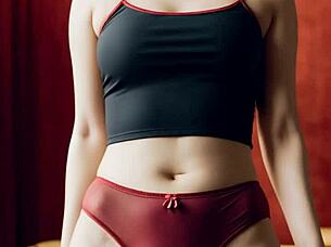 Blindfolded Asian girls enjoy a sensual lingerie massage session with panties play. 😊