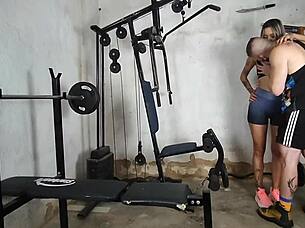 i filmed my personal trainer hitting on me before giving him intense anal in the gym locker room