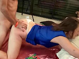 French amateur clothed sex lingerie outfit garter belt bra thong bodysuit black leather skirt stockings heels rimming deepthroat pussy fuck dirty talk cumshot 😈