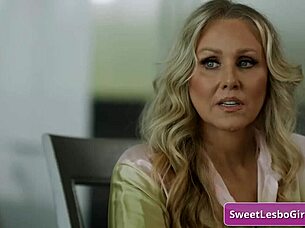 I feel so turned on as blonde teen seduces busty milf with passionate kisses