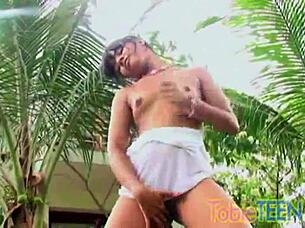 Tobie Teen 18+ Rubbing and Fingering Her Slutty Pussy at Garden!