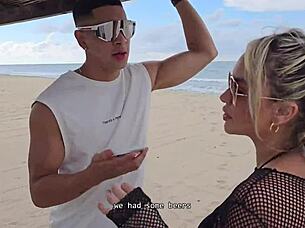 On the beach, max betancur met tatiana alvarez and they enjoyed outdoor activities together.