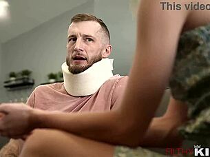 Payton Avery as perverted teen blonde seduces with blowjob before riding monster cock in missionary and doggystyle