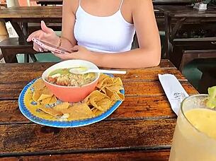 I Invite Tinder Girl For Dinner And End Up Charging Her Pussy As Payment With Rough Creampie!