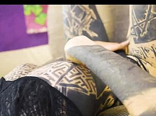 Tattooed couple dives into hard fucking and anal play with sloppy blowjob 😈🔥