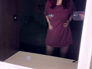 Brunette teen with big ass gets creampie in missionary