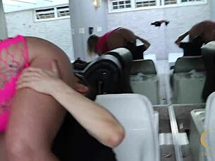 oh man, this slutty brazilian wife gets drilled by bbc and bwc in a hot interracial threesome, her wet pussy takin it all bareback with cumshots flyin...