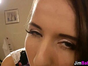 Euro teen interviews for casting and ends up sucking an old rod in high-definition POV action during her session.