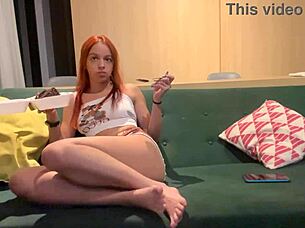 she teases with wet pussy in softcore solo play