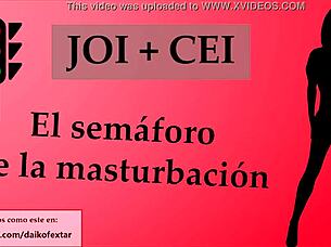 Intense European BDSM Game with Jerk Off Instructions in Spanish for Masturbation Contest