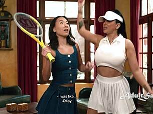 I Feel So Aroused Smashing Romi Rain's Big Boing Boobs Before Tennis With Kimmy Kimm