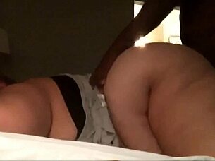 why not pound this chubby slut rough doggy with a monster black cock?