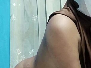 beautiful hijab student masturbates alone