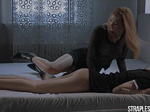 oh, merry, your uncontrollable cock is driving me wild with these feet and strapon