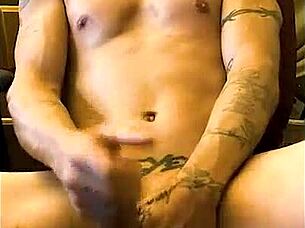 sexy southern man covered in tattoos gives pov handjob