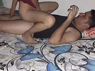 Colombian cock thrusts into Venezuelan woman's pussy in raw homemade bareback action. The slutty couple enjoys intense amateur fucking.