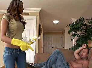 Oh man, that cleaning lady got double stuffed hard!