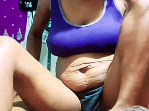 Young man suddenly begins groping the busty curvy woman's huge tits and wet pussy while riding together on the crowded bus.