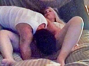 Blonde amateur contrasts blowjob delight with tight anal pounding intrigue