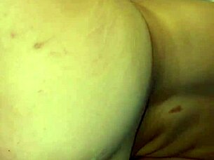 She bends over eagerly as he unleashes cum right on her back in the moment