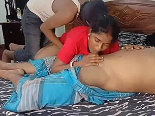 Intriguing Indian Bhabhi Bent Over in Tight Pussy Missionary Fuck by Husband's Friend