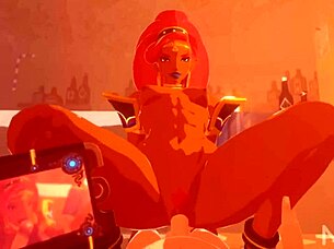 Urbosa engages in a sucking and fucking sequence in this animated scene with intense action