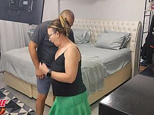 Bold Brazilian mature takes husband to fuck my aunt with big natural tits blowjob homemade MILF action in amateur cock monster Latina pornstar tits