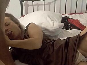 hey, what's up with this clothed white satin panty french slut getting fucked in satin brown dress doggystyle while licking ass hole?