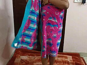 horny indian girl with big tits and shaved pussy gets rough in outdoor ranch sex tape