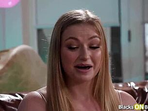 BLONDE Teen GETS Her 1ST BIG BLACK COCK And LOVES Every THRUST!