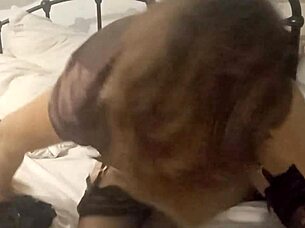 hey, what's up with this clothed white satin panty french slut getting fucked in satin brown dress doggystyle while licking ass hole?