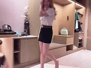 a student boldly meets a young man for intense sex at the hotel in doggystyle creampie action