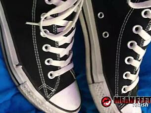 cassandra cain casually tells the story of demanding you clean and worship her sneakers with tattooed legs in pov