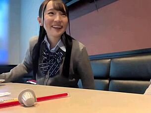 Oh fuck, pound me harder, Rina 18 moans in uniform during nonstop cowgirl riding and raw creampie action with intense cumshot.