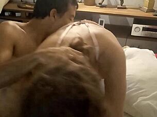 hey, what's up with this clothed white satin panty french slut getting fucked in satin brown dress doggystyle while licking ass hole?