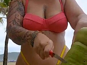 Why Is She Making Excuses Just To Flash Her Pussy At The Beach?