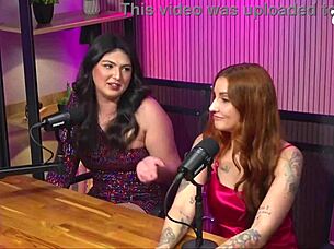 Big tits blonde and curvy latina unleash wild lesbian action on the studio floor with lingerie play.