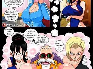 I feel so thrilled watching Gohan conquer with his big cock in this creampie comic adventure.