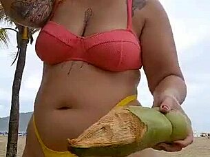 Why Is She Making Excuses Just To Flash Her Pussy At The Beach?