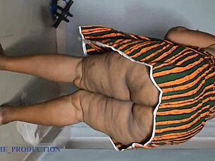 bbw housewife queen vusi spreads her huge wet ass for ebony amateur fucking until quick cum inside her chubby pussy