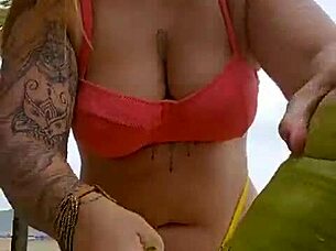 Why Is She Making Excuses Just To Flash Her Pussy At The Beach?