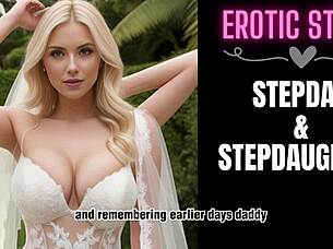 Bride gives erotic blowjob in her first time experience with older man