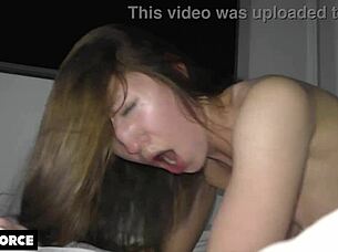 Petite teen moans, I love it rough in missionary and doggystyle with that big cock!