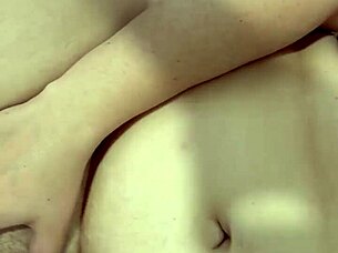 Cheating wife allows a creampie in her hairy pussy during husband's absence.